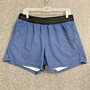 Bear Bottom Mens Athletic Shorts Large Blue Black Golf Athletic Nylon Stretch 5"